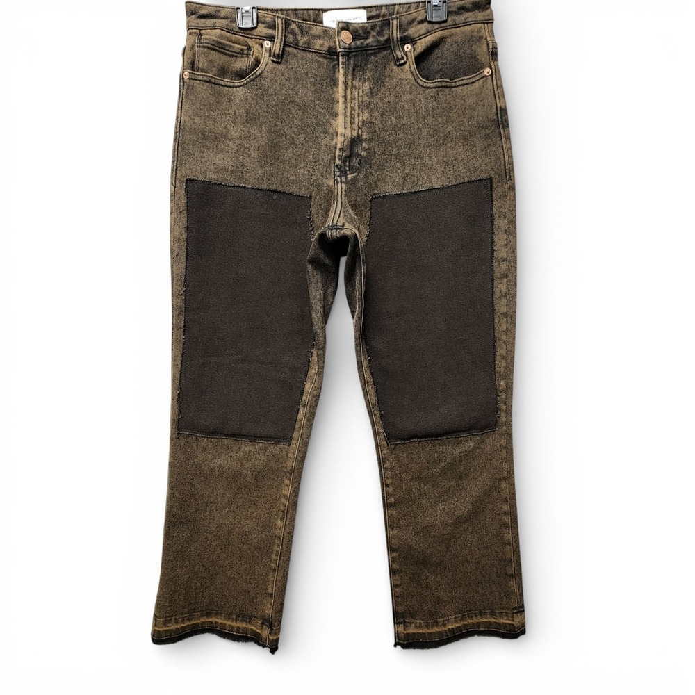 Dear John Jodi Straight Jeans‎ Womens 30 Super High Rise Patch Raw Hem Denim